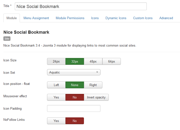 Module Free 1 Settings