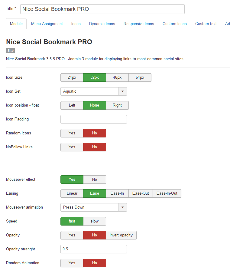 Nice Social Bookmark Pro Options 1