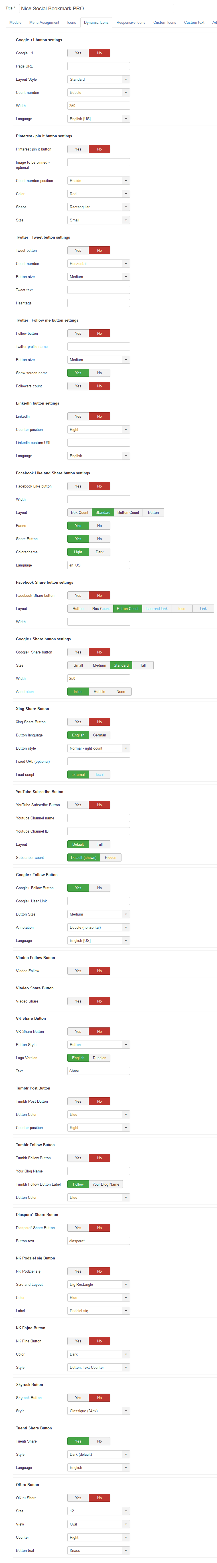 Nice Social Bookmark Pro Options 3